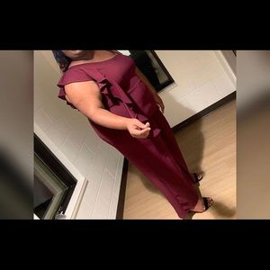 Burgundy jumpsuit from Charlotte Russe